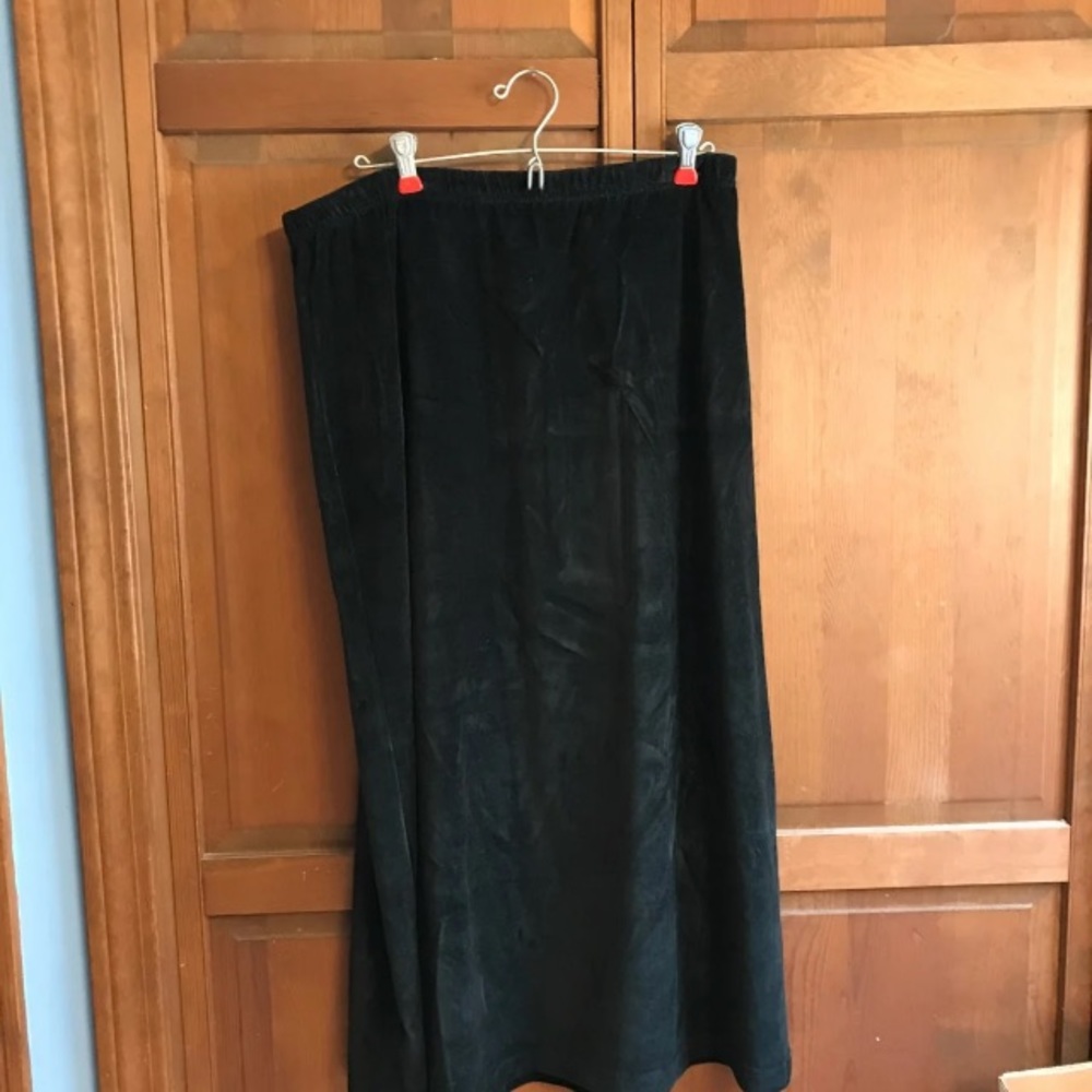 Black velvet maxi skirt